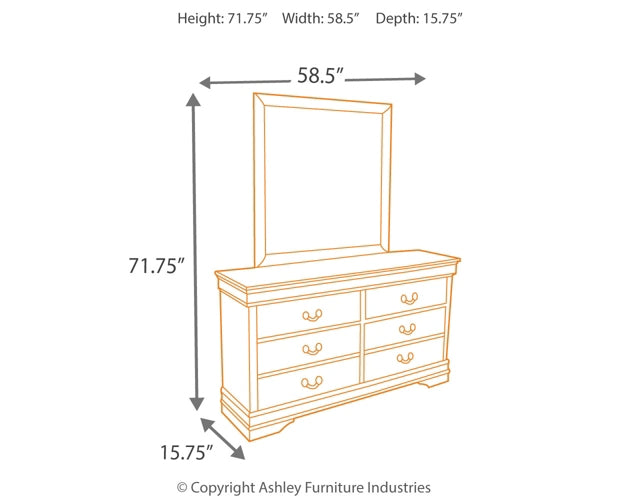 Alisdair Sleigh Bed With Mirrored Dresser