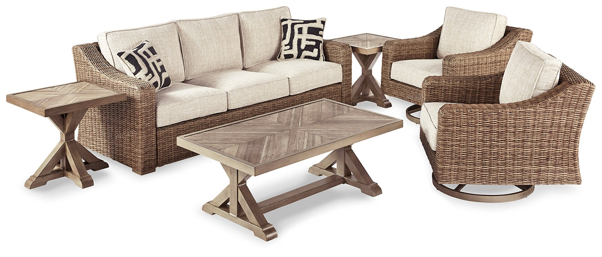 Beachcroft Outdoor Sofa and 2 Lounge Chairs with Coffee Table and 2 End Tables