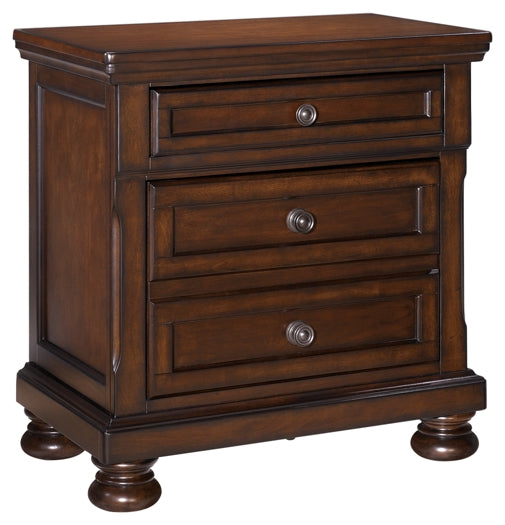 Porter Sleigh Bed With Mirrored Dresser, Chest And 2 Nightstands