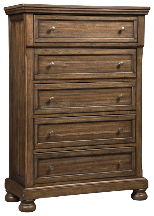 Flynnter Panel Bed With Mirrored Dresser And Chest