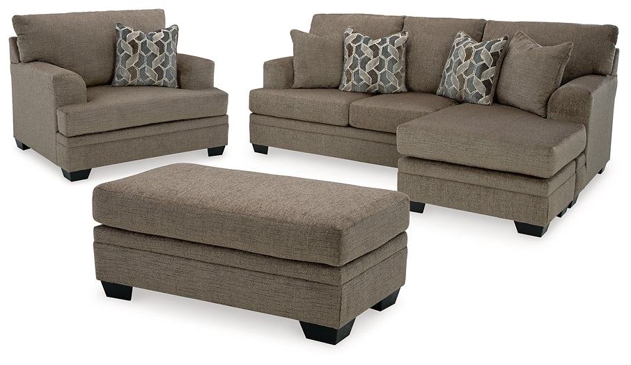 Stonemeade Sofa Chaise, Chair, and Ottoman