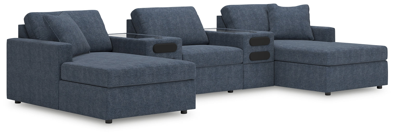 Modmax 5 Piece Modular Sectional Double Chaise with Storage Consoles Modmax 5 Piece Modular Sectional Double Chaise with Storage Consoles