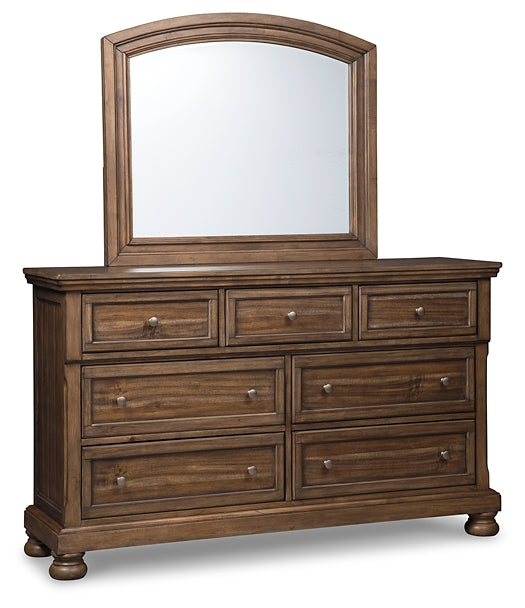 Flynnter Panel Bed With Mirrored Dresser And Chest