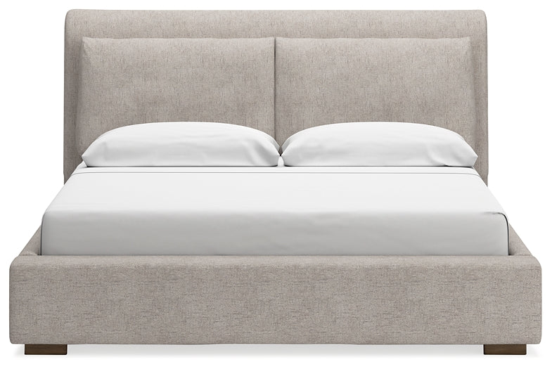 Cabalynn King Upholstered Bed with Mirrored Dresser, Chest and Nightstand
