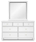Fortman California King Panel Storage Bed, Dresser and Mirror