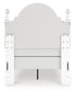 Kozlani Twin Upholstered Panel Bed, Dresser and Mirror