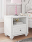 Kozlani Full Upholstered Panel Bed, Dresser, Mirror and Nightstand