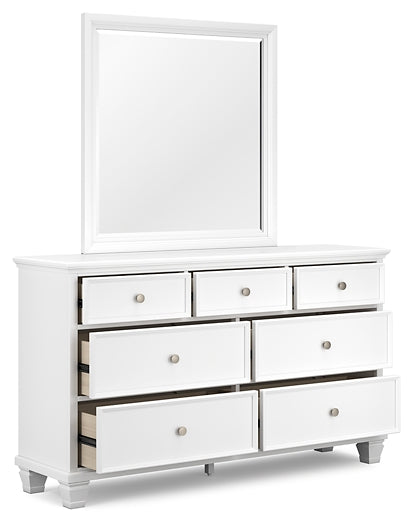 Fortman King Panel Storage Bed with Mirrored Dresser and Nightstand