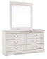 Anarasia Twin Sleigh Bed with Mirrored Dresser, Chest and Nightstand