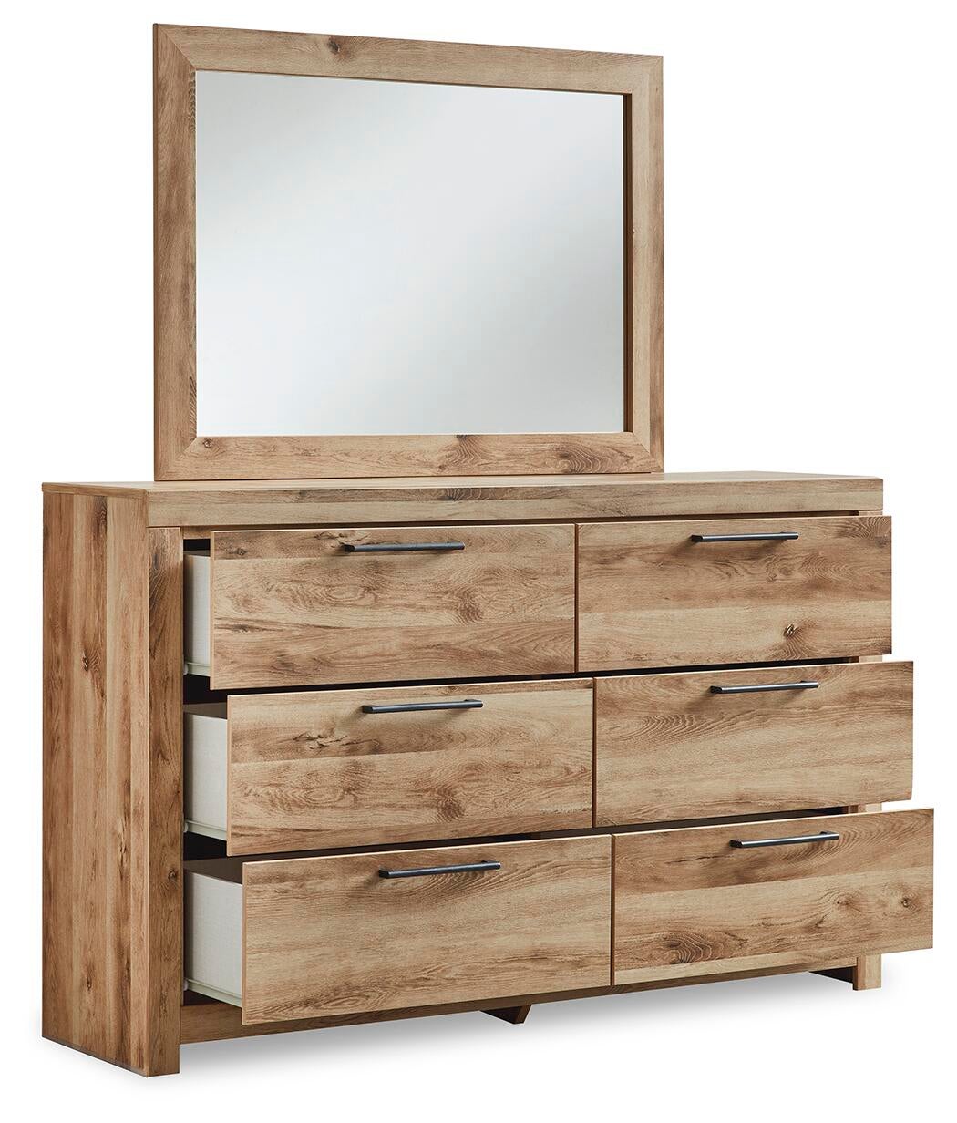 Hyanna King Panel Bed, Dresser, Mirror and Nightstand