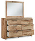 Hyanna King Panel Storage Bed with 1 Under Bed Storage Drawer, Dresser, Mirror and Nightstand