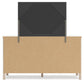 Cadmori Queen Upholstered Panel Bed with Mirrored Dresser, Chest and Nightstand