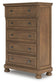 Feddinger King Storage Sleigh Bed with Mirrored Dresser, Chest and Nightstand
