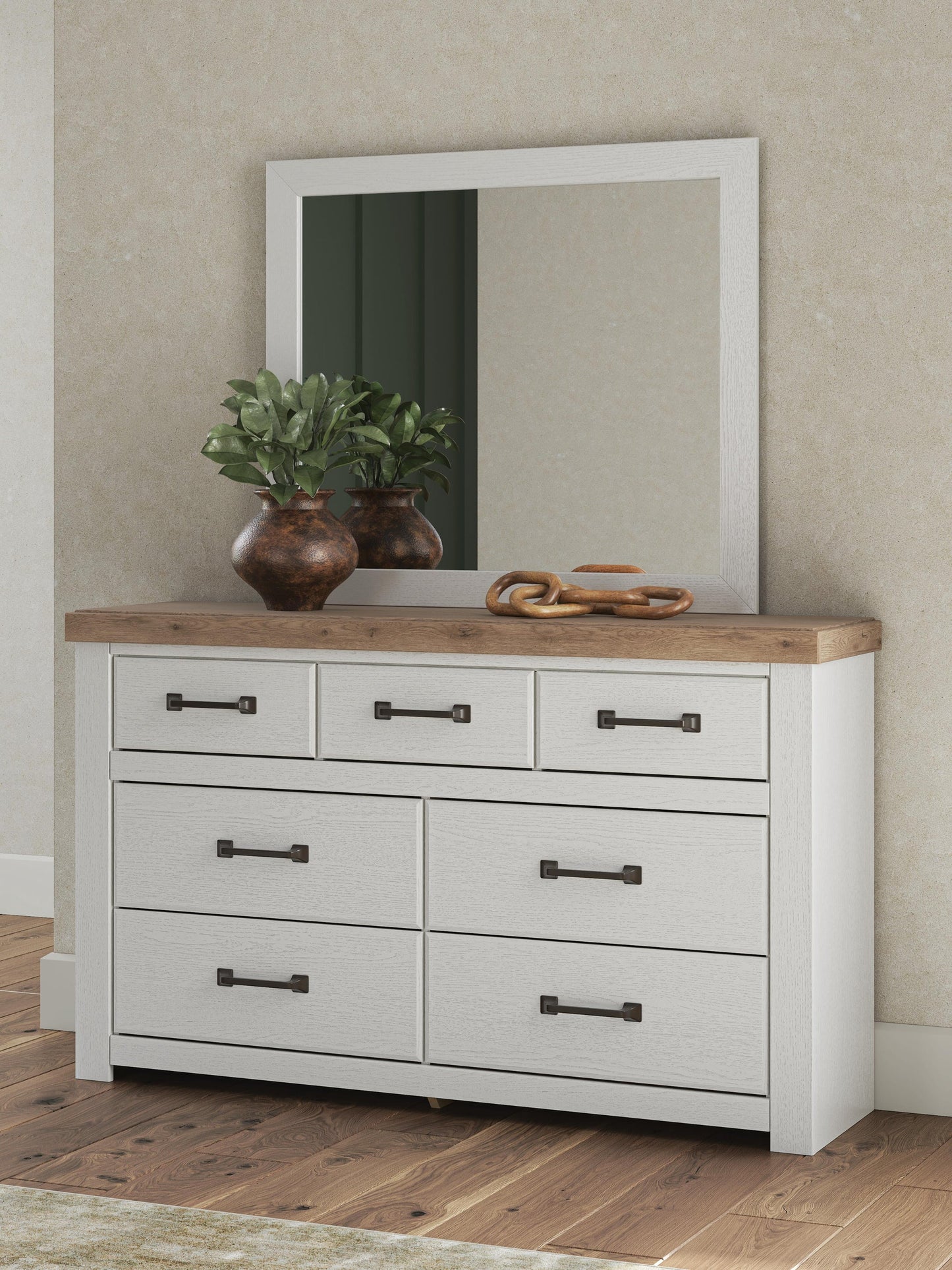 Savonport King Panel Bed with Storage, Dresser, Mirror, Chest and Nightstand