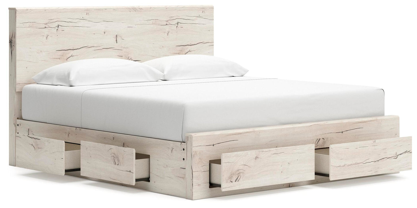 Lawroy King Panel Storage Bed, Dresser, Mirror and Nightstand