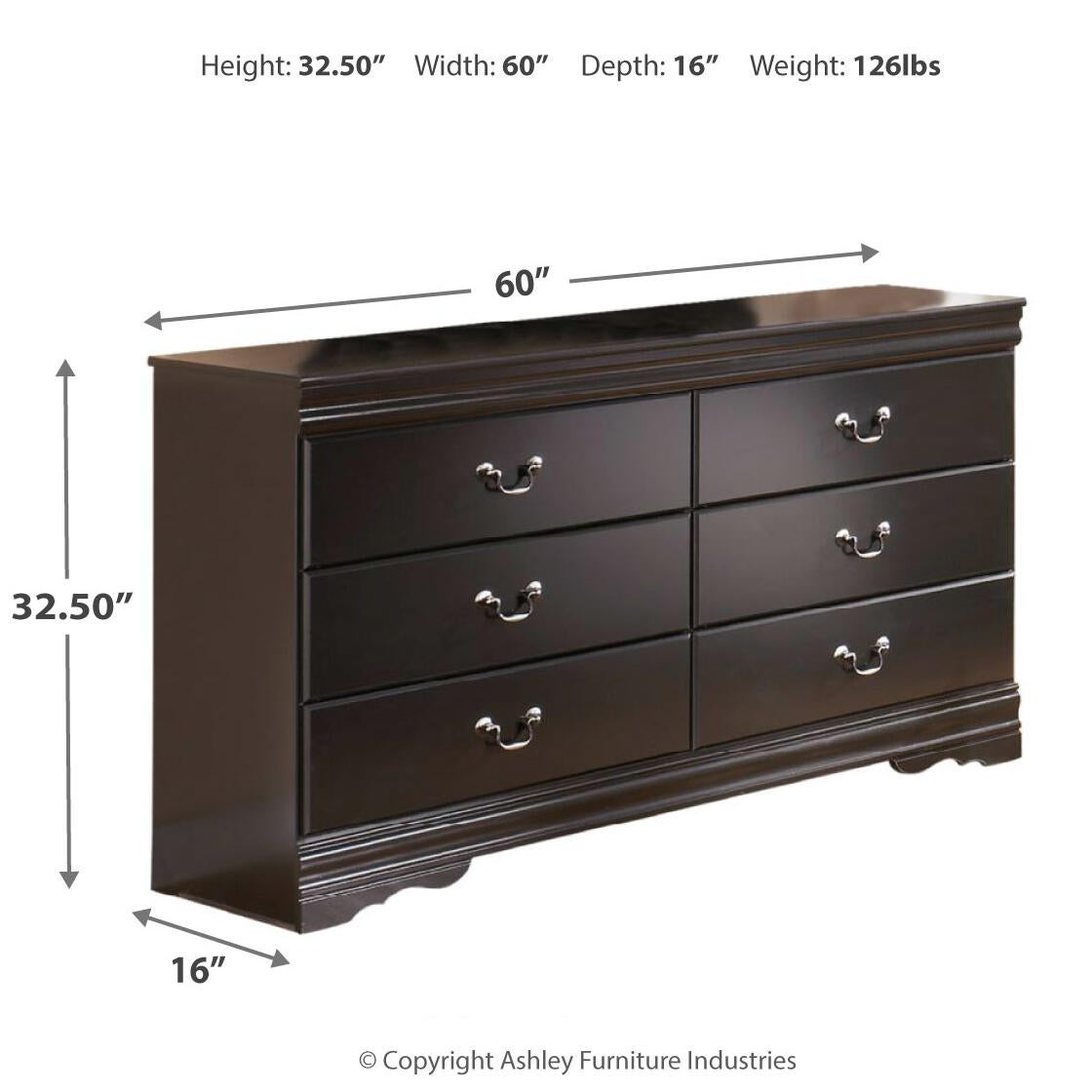 Huey Vineyard Six Drawer Dresser