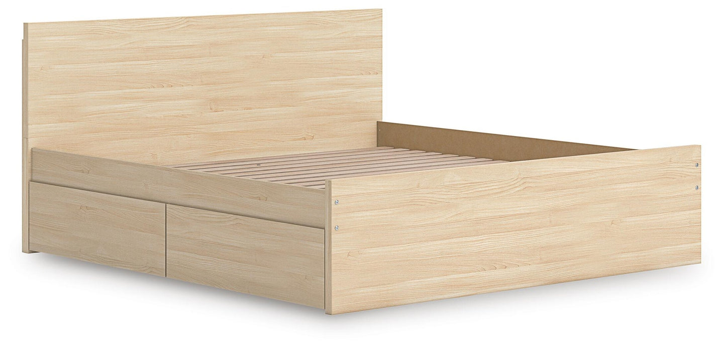 Onita King Panel Platform Bed with 1 Side Storage
