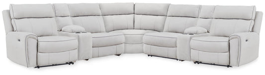 Social Pointe 7-Piece Reclining Sectional with Storage Consoles