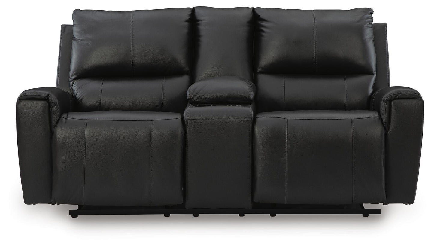 Glossmore DBL Rec Loveseat w/Console
