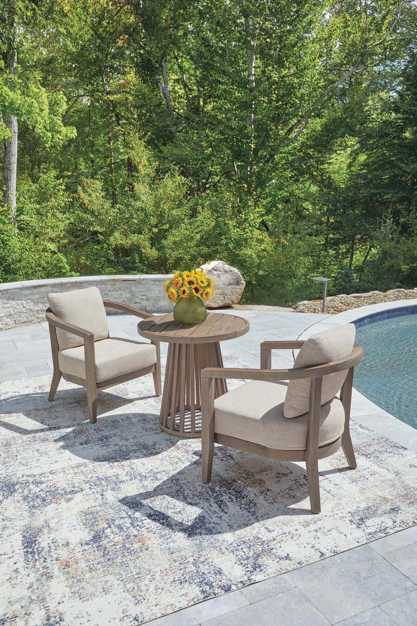 Joy Lagoon Chairs w/CUSH/Table Set (3/CN)