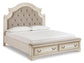 Realyn California King Upholstered Bed with Mirrored Dresser