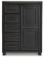Foyland King Panel Storage Bed with Mirrored Dresser and Chest
