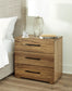 Dakmore Queen Upholstered Bed with Mirrored Dresser and 2 Nightstands