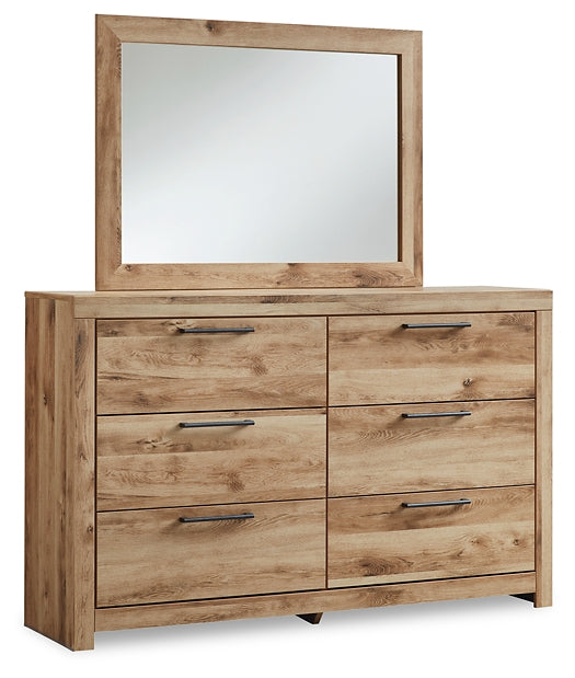 Hyanna Full Panel Headboard with Mirrored Dresser and 2 Nightstands
