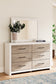Charbitt Twin Panel Bed with Mirrored Dresser, Chest and 2 Nightstands